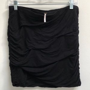 Free People ruched cotton mini skirt